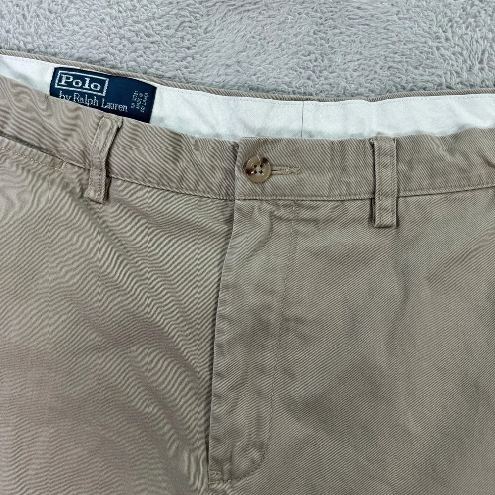 Polo Ralph Lauren Preston Pant Men 38x32 Khaki Tan Cotton Chino Trousers Classic